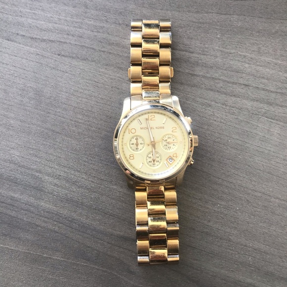 Large Gold Michael Kors Runway watch